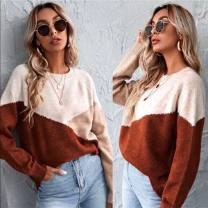 NWT Boho Color Block Sweater